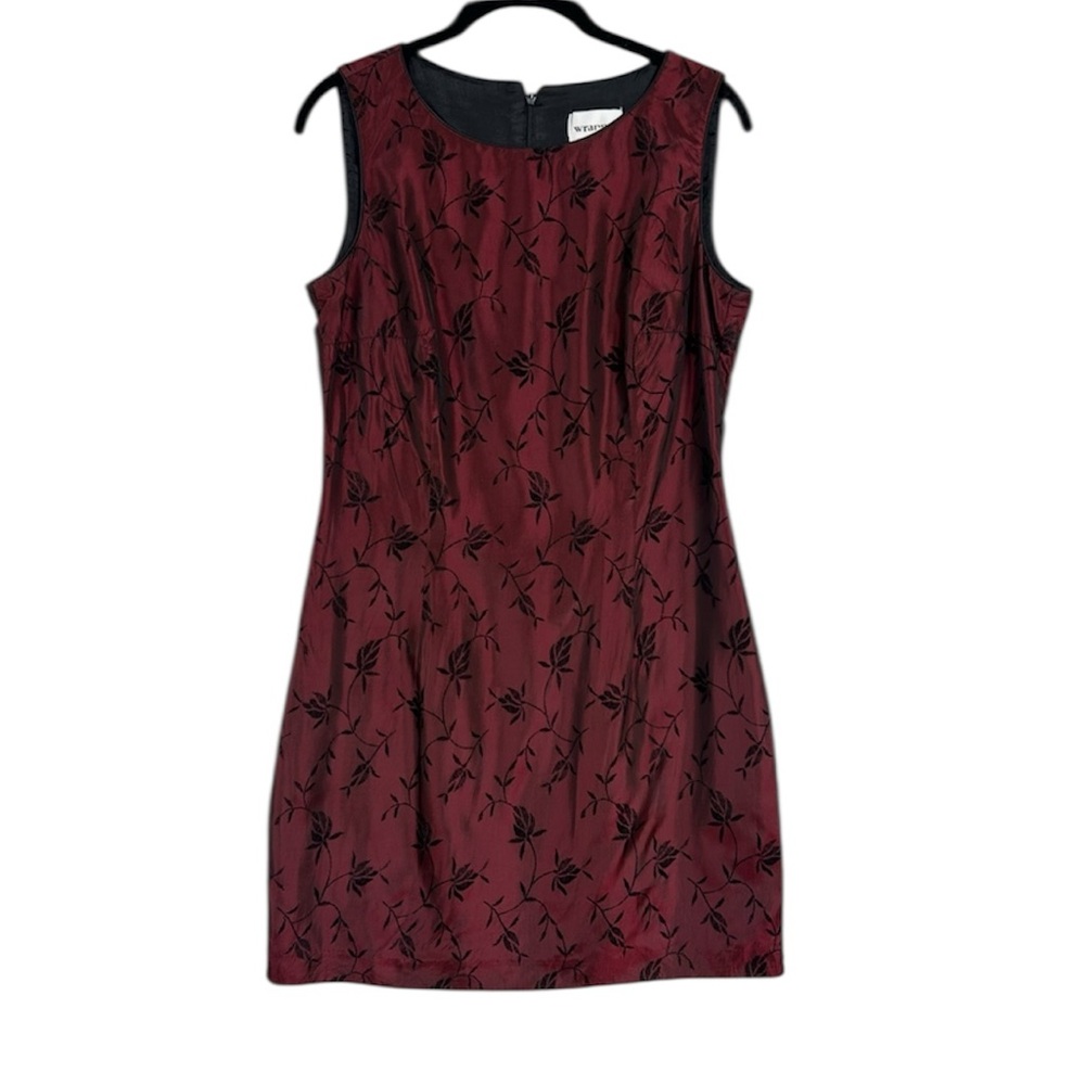 Vintage Wrapper Dark Romantic Floral Whimsigoth Dress Size 9 / 10 Red